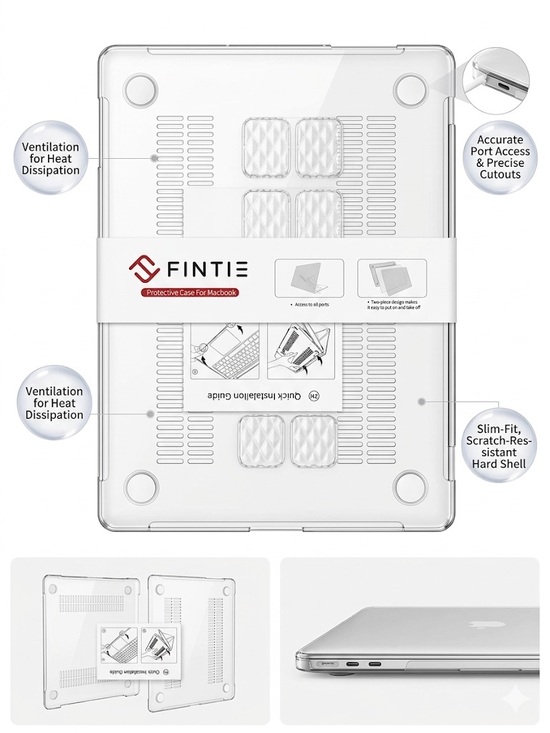 Other - Fintie Clear Protective Hard Shell Case for MacBook - Transparent